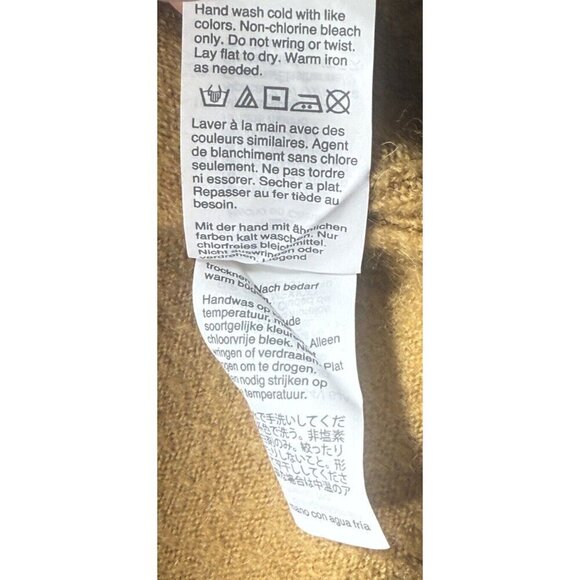 J Crew Women's Sz M Turtleneck Merino Wool Alpaca Blend Sweater Mustard Yellow - Picture 5 of 8